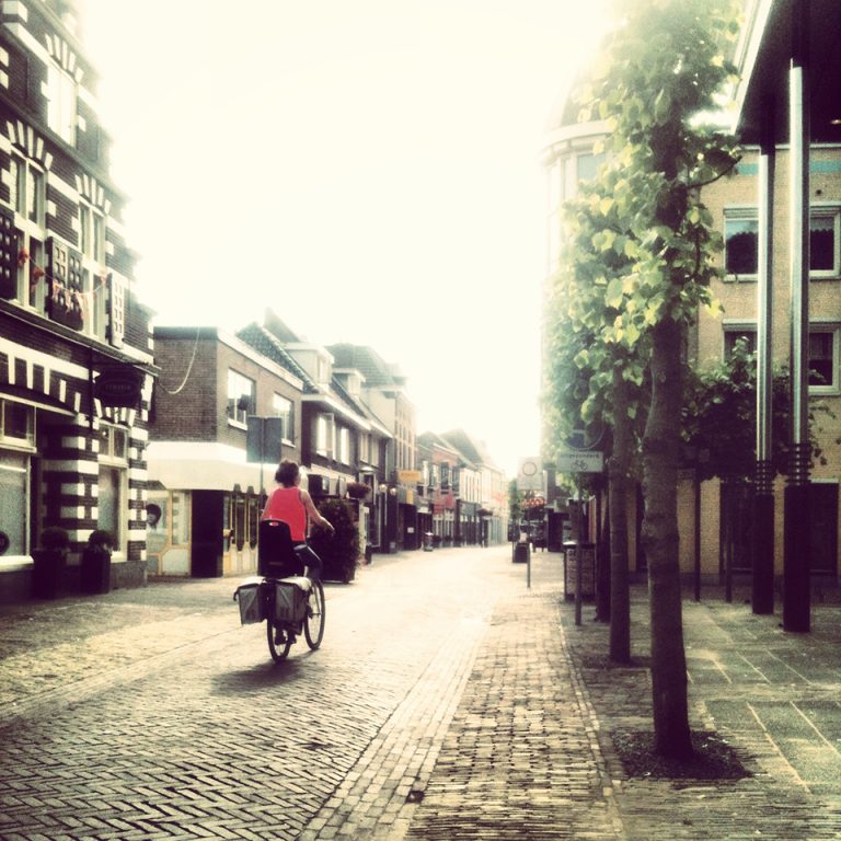 Riding through town