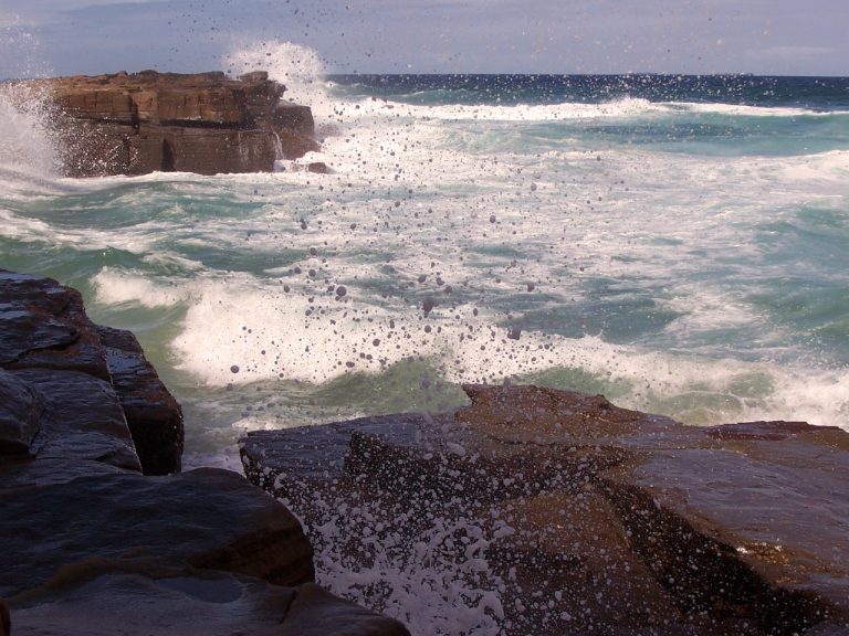 Smashing against the rocks