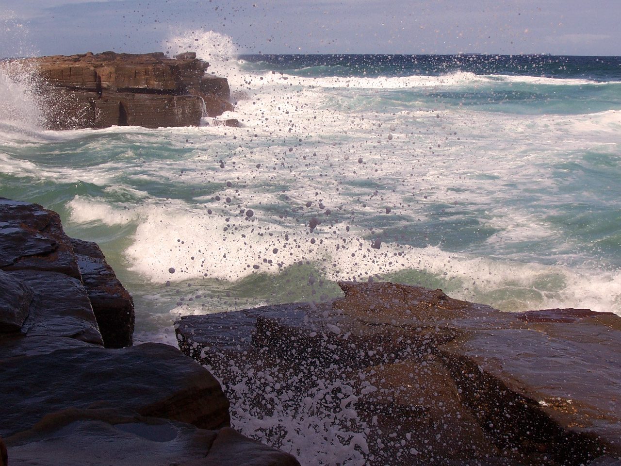 Smashing against the rocks